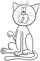 cat or kitten character coloring book page