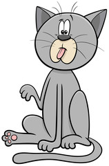 startled cat or kitten cartoon animal character