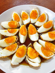 Egg with Tamarind Sauce, Thai food.