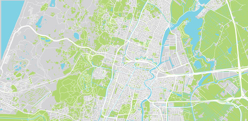 Urban vector city map of Haarlem, The Netherlands