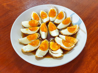 Egg with Tamarind Sauce, Thai food.