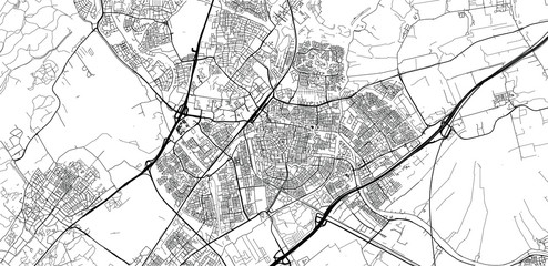 Urban vector city map of Leiden, The Netherlands