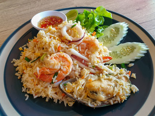 Fried rice with seafood. Thai food. 