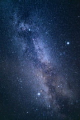 Fototapeta na wymiar Stars and galaxies with views of night sky. Template, mockup.