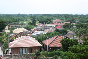Cityscape of taketomi-island Okinawa, Japan