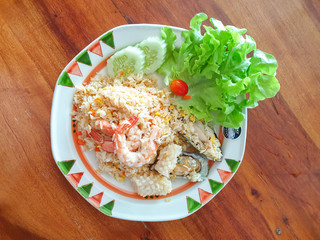Fried rice with seafood. Thai food. 