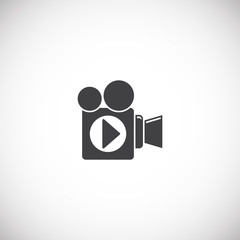 Cinema related icon on background for graphic and web design. Creative illustration concept symbol for web or mobile app