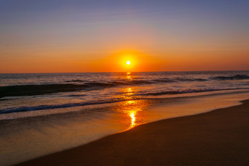 Beautiful sunset in Acapulco's beach