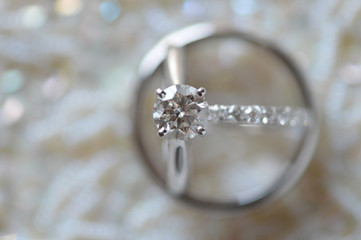 Wedding diamond ring macro