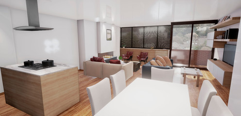 modern kitchen interior