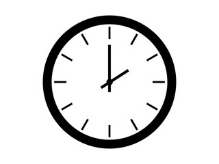 Clock icon symbol in classic flat style isolated on background for your web site design logo, app or UI. EPS10