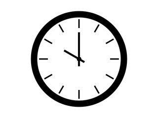 Clock icon symbol in classic flat style isolated on background for your web site design logo, app or UI. EPS10