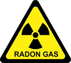 Fototapeta premium Yellow radiation warning due to Radon Gas