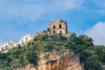 Fototapeta premium Old medieval castle tower, the Amalfi Coast