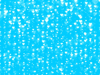 Many heart icon vector blue background. Love symbol for Valentine's Day sign in Flat style for graphic and web design or logo. EPS10