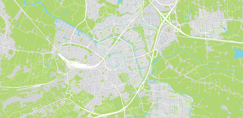 Urban vector city map of Amersfoort, The Netherlands
