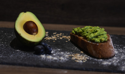 Vegan breakfast with avocado toast