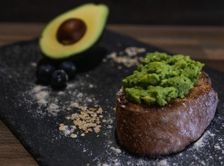 Vegan breakfast with avocado toast