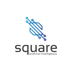 Square logo with initial s Premium Vector