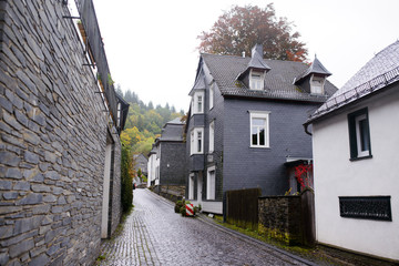 Fototapeta na wymiar Monschau, Germany beautiful historic houses in a picturesque town