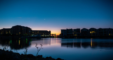 sunset over the river