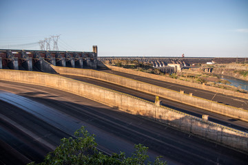 Itaipu Dam hydroelectric between Brazil and Paraguay. Itaipu Binational. 