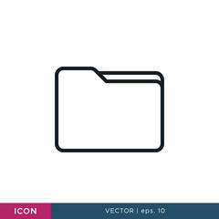 Folder line icon vector design template. Editable stroke