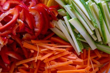 A view of the colorful vegetables