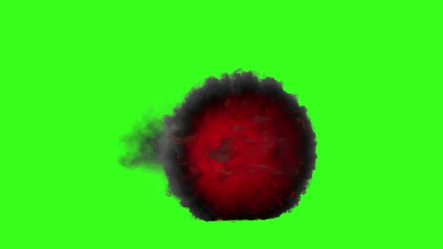 Red 3d animation cloud gate appearing and on green screen. Thanos portal.	
