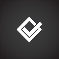 Check box icon on background for graphic and web design. Creative illustration concept symbol for web or mobile app