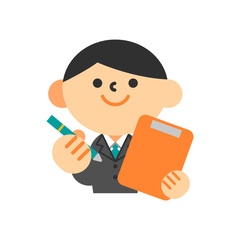 ビジネス　スーツ　上半身　フラット　男性　提案　案内　見積もり