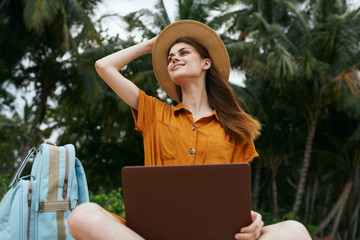 young woman with laptop
