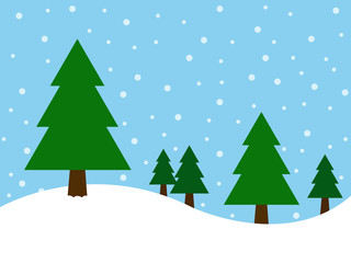 Christmas tree on snow and blue background in merry christmas festival. Illustration EPS10