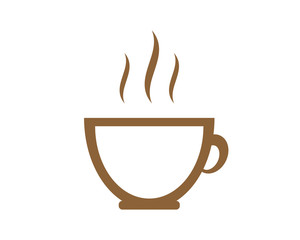 Hot coffee brown icon vector or Illustration or logo isolate on white background. Flat style icon