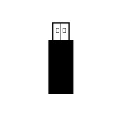 Black usb flash drive icon, vector isolated on white background. Connectors and sockets for PC and mobile devices.