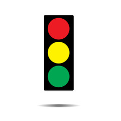 Traffic light interface icons. Red, yellow and green (go, stop and wait) isolated on white background. vector buttons EPS10.