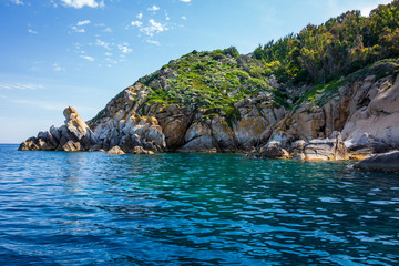 Obraz premium View of the rocky coast of Giglio island (Grosseto, Tuscany, Italy).