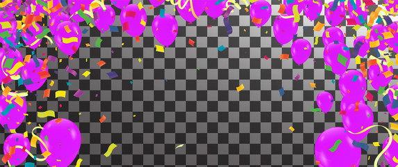 Happy Birthday rainbow color typography vector design, with balloons for greeting cards and posters