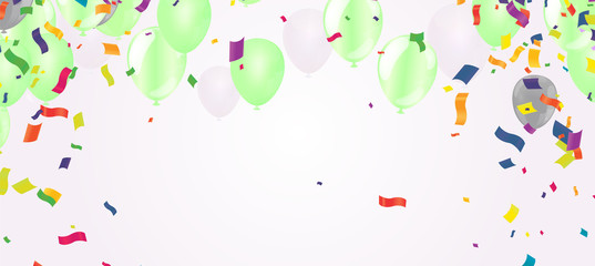 Realistic glossy Birthday poster with flying balloons. EPS 10