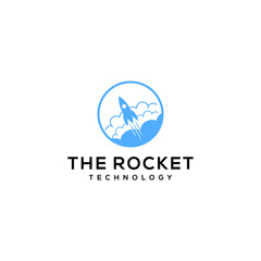 Creative modern rocket space logo icon vector template