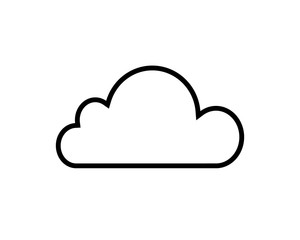 Cloud black icon line flat symbol or vector illustration EPS10.