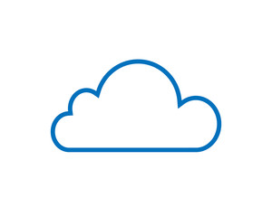 Cloud blue icon line flat symbol or vector illustration EPS10.