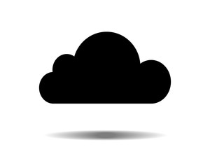 Cloud black icon flat symbol or vector illustration EPS10.