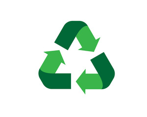 Green recycle icon vector. Flat icon isolated on the white background. Vector illustration.
