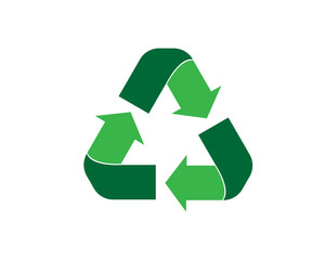 Obraz premium Green recycle icon vector. Flat icon isolated on the white background. Vector illustration.