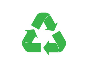 Obraz premium Green recycle icon vector. Flat icon isolated on the white background. Vector illustration.