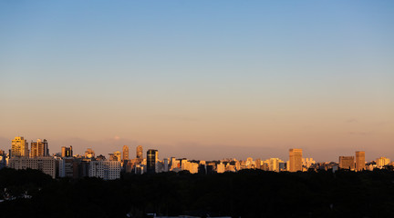 Dawn in the city of Sao Paulo in the Bairro Jardins region
