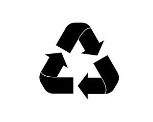Black recycle icon vector. Flat icon isolated on the white background. Vector illustration.