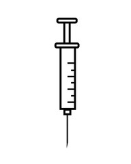 black and white syringe simple vector logo and icon flat style isolated on white background. vector illustration EPS10