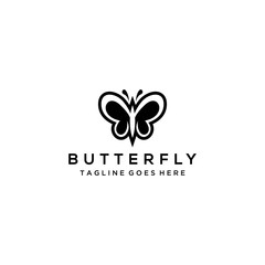 Butterfly logo template. Vector illustration.